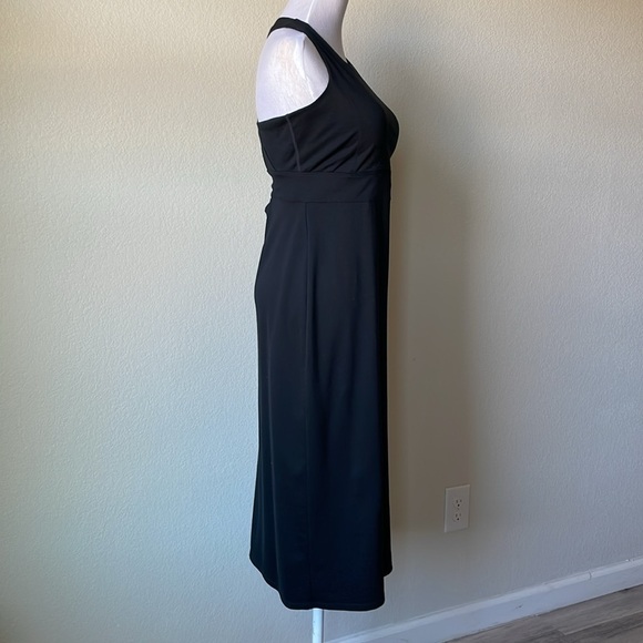 Athleta black cross back key hole midi dress size small - Picture 2 of 7